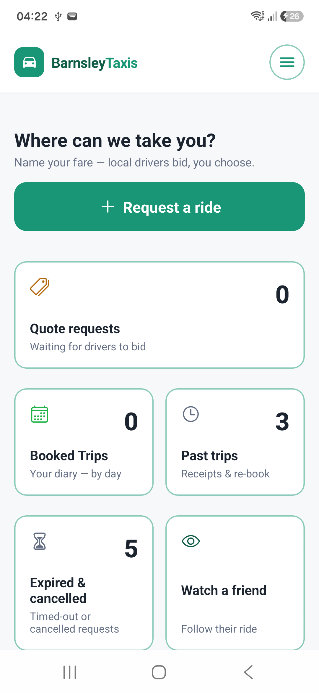 The BarnsleyTaxis app